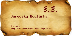 Bereczky Boglárka névjegykártya